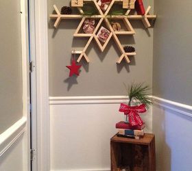 let it snow my diy wooden snowflake shelf, christmas decorations, diy, seasonal holiday decor, shelving ideas, woodworking projects