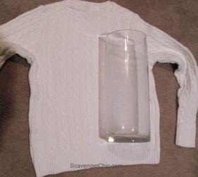 recycled sweater hurricane lamp more gift ideas with sweaters, crafts, repurposing upcycling, seasonal holiday decor