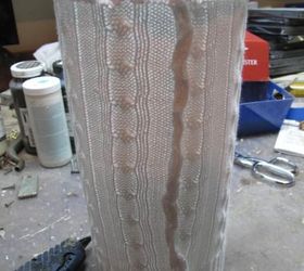 recycled sweater hurricane lamp more gift ideas with sweaters, crafts, repurposing upcycling, seasonal holiday decor