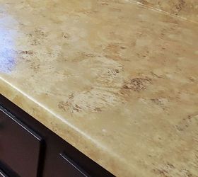 easy faux granite counter top, countertops, diy, kitchen design, painting