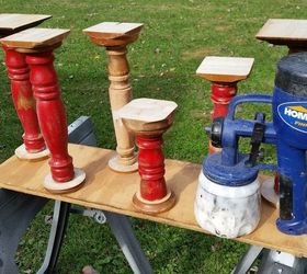 diy scrap wood candlesticks, diy, seasonal holiday decor, woodworking projects