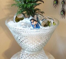winter wonderland fairy garden, christmas decorations, gardening, repurposing upcycling, seasonal holiday decor