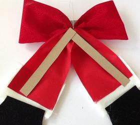 santa bow wreath wall hanging, christmas decorations, crafts, seasonal holiday decor, wreaths