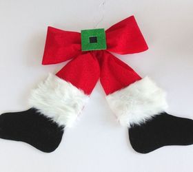 santa bow wreath wall hanging, christmas decorations, crafts, seasonal holiday decor, wreaths