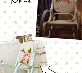 cane back chair with a twist, painted furniture, repurposing upcycling, The Inspiration piece