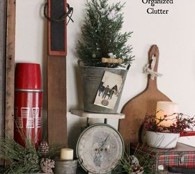anchoring a christmas mantel with an old weathered window frame, christmas decorations, fireplaces mantels, seasonal holiday decor