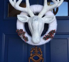 winter rudolph wreath, christmas decorations, crafts, seasonal holiday decor, wreaths