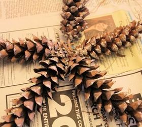 christmas star decorations using pine cones, christmas decorations, crafts, seasonal holiday decor