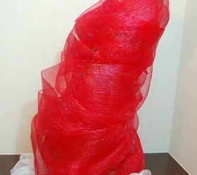 santa hat tomato cage, christmas decorations, crafts, repurposing upcycling, seasonal holiday decor