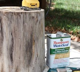diy modern stump side table, painted furniture