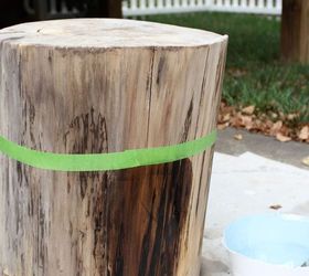 diy modern stump side table, painted furniture