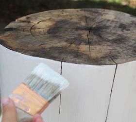 diy modern stump side table, painted furniture