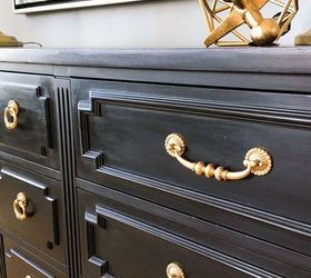 chic black painted dresser, painted furniture