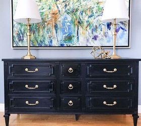 chic black painted dresser, painted furniture