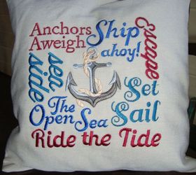 drop cloths become nautical pillows, crafts, reupholster, Ship s Anchor Pillow