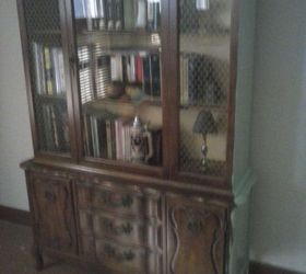 before and after of china cabinet, painted furniture, repurposing upcycling