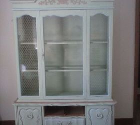 before and after of china cabinet, painted furniture, repurposing upcycling