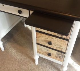 cute vintage desk makeover, painted furniture