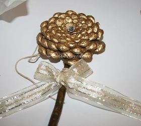 pinecone flower napkin rings, crafts, repurposing upcycling