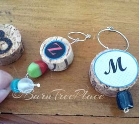 personalized cork glass tags, crafts, decoupage