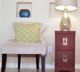diy textured drawer face side table makeover, chalk paint, painted furniture, repurposing upcycling