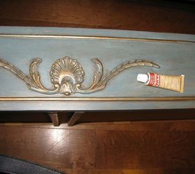 how to use wall spackling a stencil and paint for a glam look, how to, painted furniture, soft rag to apply the detailed highlights