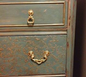 how to use wall spackling a stencil and paint for a glam look, how to, painted furniture