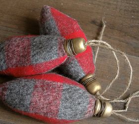 diy flannel christmas bulbs, christmas decorations, crafts, seasonal holiday decor