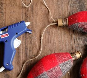 diy flannel christmas bulbs, christmas decorations, crafts, seasonal holiday decor