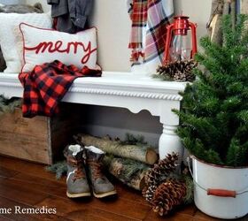 cozy farmhouse entryway home for christmas homeforchristmas, christmas decorations, home decor, seasonal holiday decor