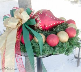 decorate your birdbath every christmas with this clever gorgeous idea, christmas decorations, outdoor living, seasonal holiday decor