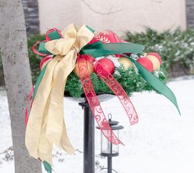 decorate your birdbath every christmas with this clever gorgeous idea, christmas decorations, outdoor living, seasonal holiday decor