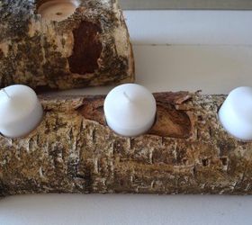 diy birch wood candle holder, christmas decorations, seasonal holiday decor