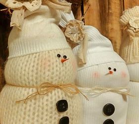another use for goodwill sweaters snowmen, crafts, seasonal holiday decor