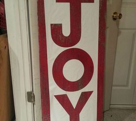easy joy barn wood sign for christmas, christmas decorations, crafts, seasonal holiday decor