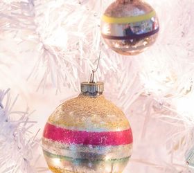 preppy pink green christmas tree with vintage shiny brite ornaments, christmas decorations, seasonal holiday decor
