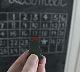 chalkboard advent calendar, chalkboard paint, christmas decorations, repurposing upcycling, seasonal holiday decor
