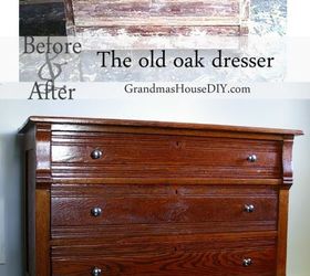 before and after old oak dresser, painted furniture, woodworking projects