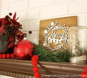 joy embroidery hoop ornaments christmas mantel, christmas decorations, crafts, fireplaces mantels, seasonal holiday decor