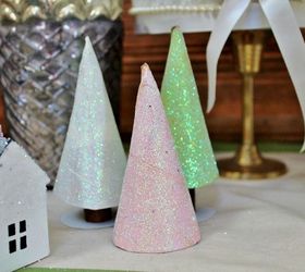 glittery tp tube christmas trees, christmas decorations, crafts, how to, seasonal holiday decor