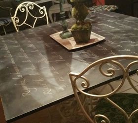 painted board for glass top dining table, chalk paint, painted furniture, Could use it as art on my dresser too