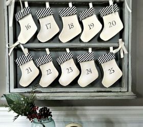 vintage advent calendar an upcycled drying rack homeforchristmas, chalkboard paint, christmas decorations, crafts, how to, seasonal holiday decor
