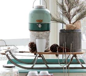 an outdoor s more hot cocoa station inspired by a vintage cooler, christmas decorations, home decor, seasonal holiday decor