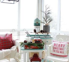 an outdoor s more hot cocoa station inspired by a vintage cooler, christmas decorations, home decor, seasonal holiday decor