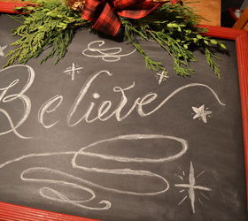 diy christmas chalkboard sign, chalkboard paint, christmas decorations, crafts, seasonal holiday decor