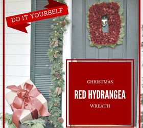 diy red hydrangea christmas wreath, christmas decorations, crafts, hydrangea, seasonal holiday decor, wreaths