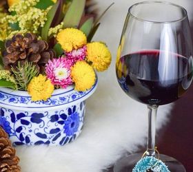 diy wreath wine glass charms, christmas decorations, crafts, seasonal holiday decor