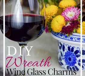 diy wreath wine glass charms, christmas decorations, crafts, seasonal holiday decor