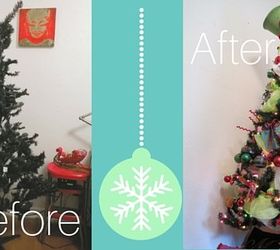 2 christmas tree makeover, christmas decorations, seasonal holiday decor