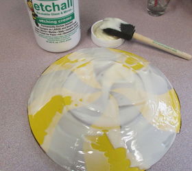 diy etched glass peppermint candy dessert plate, christmas decorations, crafts, how to, seasonal holiday decor